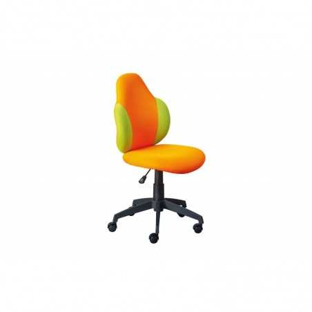 Fauteuil garçon Inter Link en pu souple de couleur orange/jaune