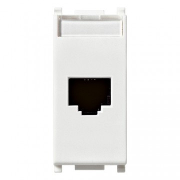 14338.8 Netsafe Cat5E Utp Rj45 socket White Plana