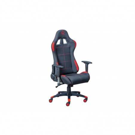 Fauteuil de course de jeu Inter Link en éco-cuir noir/rouge avec accoudoirs réglables