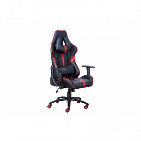 Fauteuil de jeu Inter Link en éco-cuir noir/rouge avec accoudoirs réglables