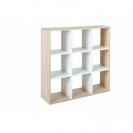 Bibliothèque box Inter Link en bois massif et mdf blanc laiteux