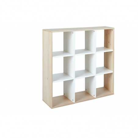 Libreria a caselle Inter Link in legno massello ed mdf bianco latte