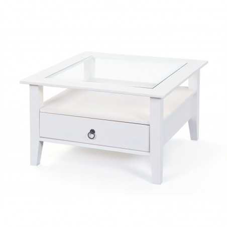 Inter Link coffee table in white water-varnished solid pine