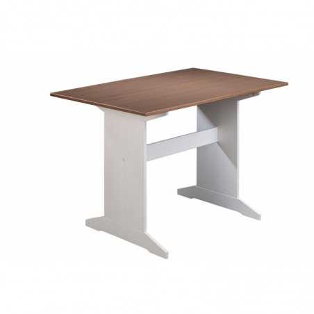 Table Inter Link en pin massif verni blanc