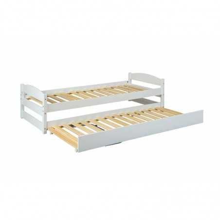 Inter Link single bed with 2nd lift-up bed in white