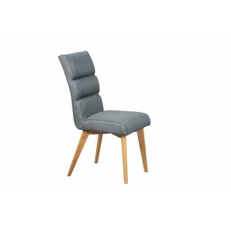 Lot de 2 chaises modernes Inter Link en tissu gris et pieds en bois