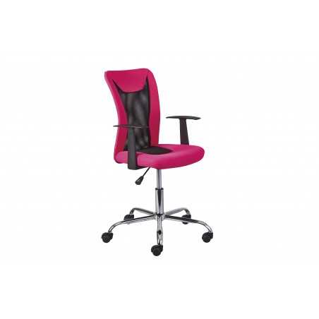 Pink Inter Link office chair with armrests and wheels