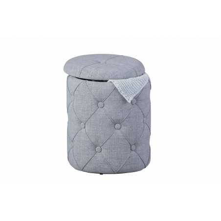 Inter Link storage ottoman in light gray fabric dim. l.34xp.34xh.40 cm