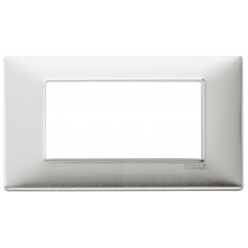 14654.81 4-module Plana brushed aluminum cover plate