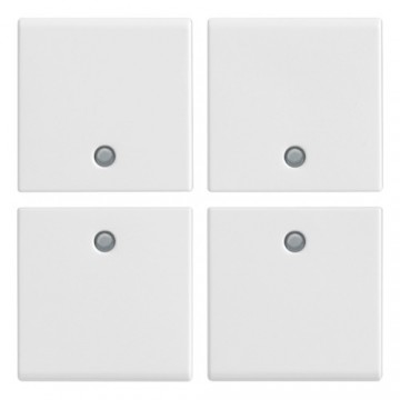 14841 Four Neutral White Plana Half Buttons 1M