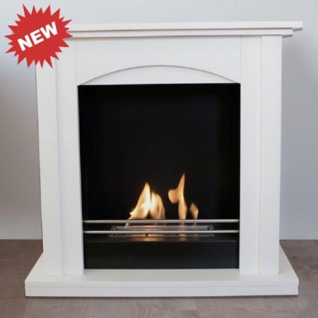 Matera 2000W Floor Bio-Fireplace White Tecno Air System