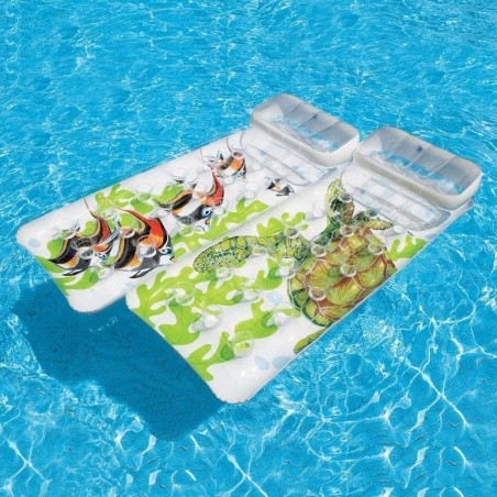 Intex Inflatable Sea Beach Mattress with 18 Holes 188X71 Fish Design