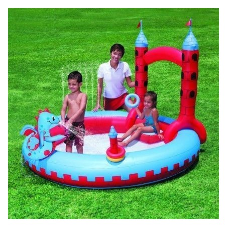 Piscine gonflable Bestway pour enfants qui jouent avec Splashes Castle 201X193X140