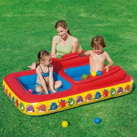 Bestway Inflatable Pool for Children with Colored Balls 48Lt 155X104X36Cm Rolly Race