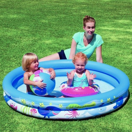 Bestway Inflatable Pool for Children with Donut and Beach Ball 147X25 Round Round