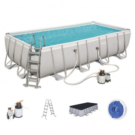 Bestway Above Ground Pool with Rectangular Structure and Sand Pump 549X274X122Cm