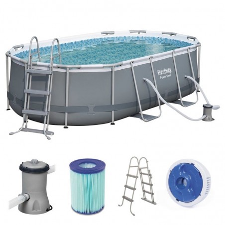 Bestway Above Ground Pool with Oval Structure and Filter Pump 427X250X100Cm 56620