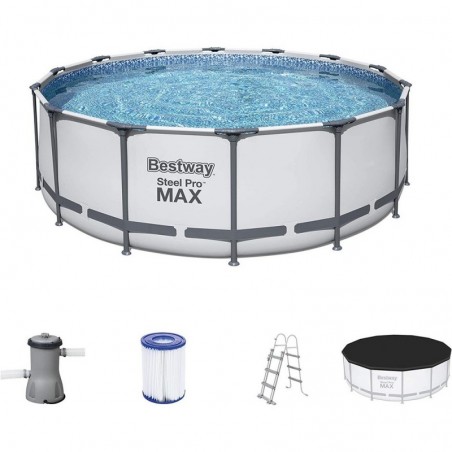 Bestway Round Above Ground Pool with Structure and Filter Pump 427X107H 56950