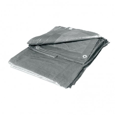 Housse de protection en tissu à œillets avec œillets renforcés lourds 5X8 Gr.180 Gris