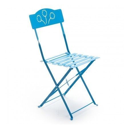 Folding Chair in Iron for Outdoor Bistro Azzurra 2Pcs