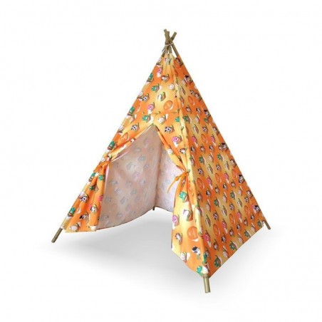Tipi Baby Tente Indienne pour Enfants avec Structure en Bambou 102X102X155H
