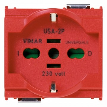 16210.R Presa 2P+T 16A Universale Rosso Idea