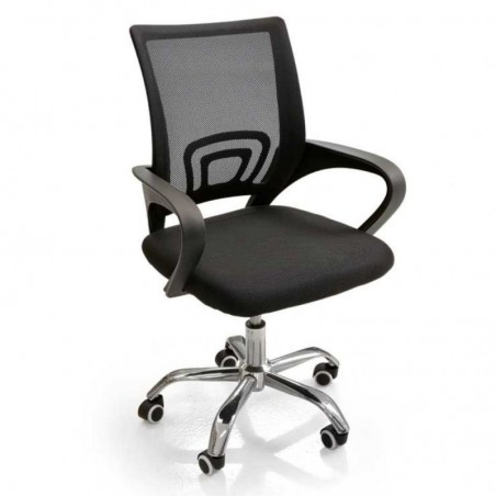 Black Office Chair Recliner in Swivel Tilting Fabric 52 X 63 X H 85-95