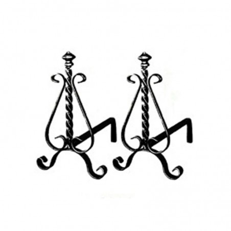 Pair of Andirons in Iron for Fireplace Torse 34X35 Cm