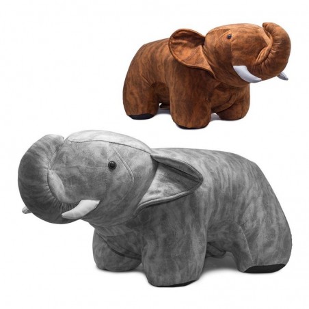 Stool Pouf Footrest for Children Elephant Big Brown 77X36X34