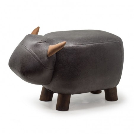 Stool Pouf Footrest for Children Gray Bison 50X23X27