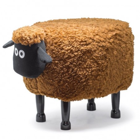 Stool Pouf Footrest for Children Brown Sheep 63X36X42