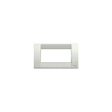 16744.02 Plaque classique 4 modules Technopolymère blanc granite