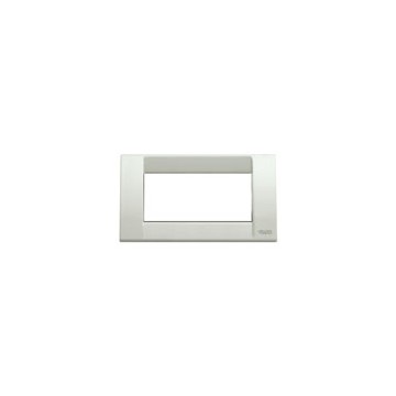 16744.02 Placca Classica 4 Moduli Tecnopolimero Bianco Granito