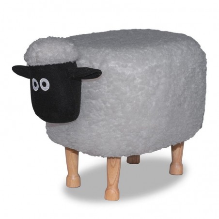 Stool Pouf Footrest for Children Gray Sheep 63X36X42