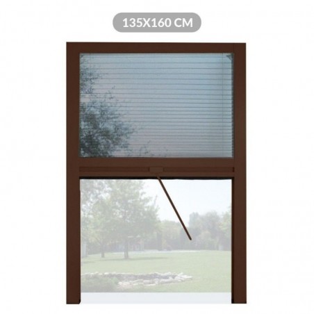 Plisse Insect Screen in Reducible Universal Melodie Kit for Vertical Window 135X160 Brown