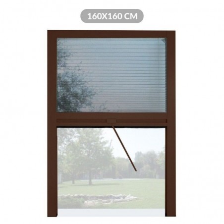 Plisse Insect Screen in Reducible Universal Melodie Kit for Vertical Window 160X160 Brown