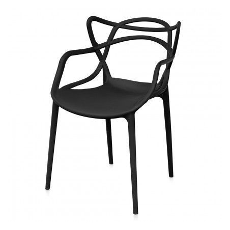 Chair Armchair Design for Indoor Outdoor in Black Sveva Resin X4 Pcs