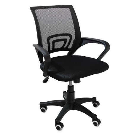 Chaise de bureau inclinable en filet noir avec support lombaire