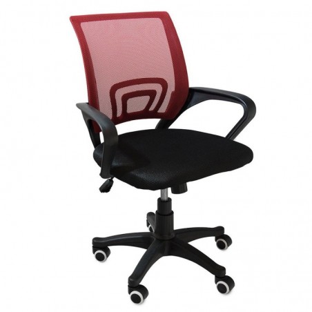 Chaise de bureau inclinable rouge net avec support lombaire