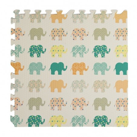Elephant Soft Puzzle Mat Rug 60 X 60 X 0.8 Cm for Children Indoor Game 4Pcs