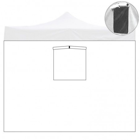 Bâche Latérale 2X2Mt Blanc Imperméable avec Fenêtre de Remplacement pour Tonnelle Refermable 2X2Mt