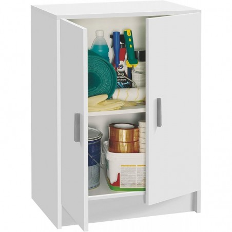 Low Cabinet Base Cabinet in Multipurpose Wood 2 Doors White 59X37X80H