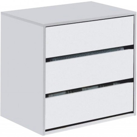 Internal chest of drawers 3 White Drawers 60X44X57H for Closet