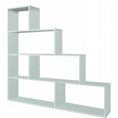 Bookcase Wooden Shelf Modern Design Glossy White L 145 X P 29 X H 145