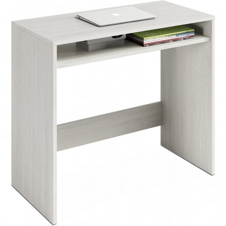 Compact PC Desk in White Wood L 79 X P 43 X H 78 Cm