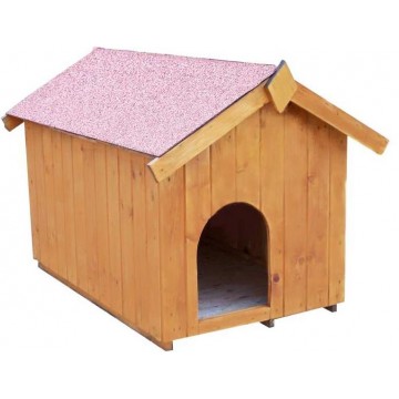 Cuccia da esterno per cani taglia piccola in legno 70x110 cm – tetto a guaina – spessore 16 mm – NC0711.01 Foresta