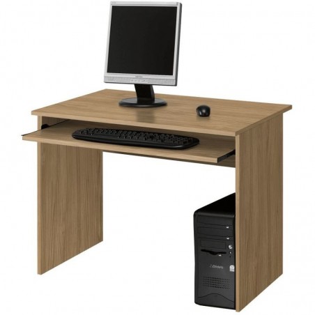 Pc Holder Desk in Wood with Walnut Extractable Shelf L 81Cm. D 52cm. H 76cm