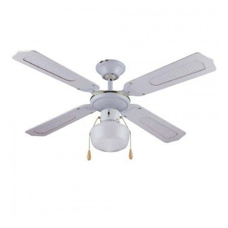 Ventilateur de Plafond 4 Pales 1 Lumière D.105 Cm 50W Couleur Blanche