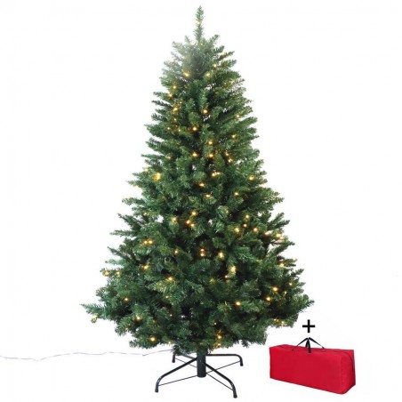 Super Thick Green Christmas Tree with Integrated Led Lights h 240 cm
