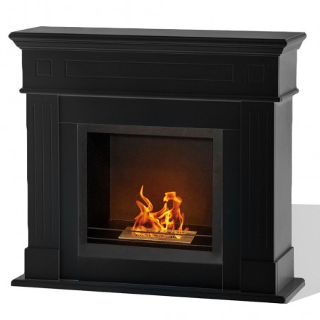Camino a bioetanolo biocamino da terra Cambridge in legno Nero 110x36x100h – Divina Fire